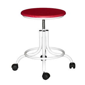 табурет мдф винтовой красный т01-1 каркас белый фото