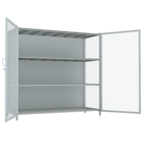 стеллаж 2000x1800x750 стенки сетчатые, двери сетчатые, 4 яруса фото