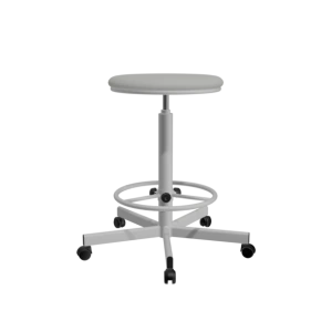 табурет на винтовой опоре светло-серый т02/к каркас белый фото