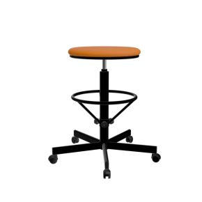 табурет с усиленной опорой для ног оранжевый т03/к каркас черный фото