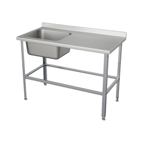 моечная ванна с бортом 1 раковина со столом 870x1200x600 фото