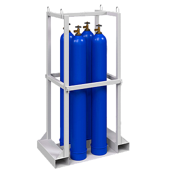 контейнер (паллета) для 4 кислородных газовых баллонов кгб-04 увеличенный фото