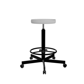 табурет на винтовой опоре белый т02-1/к каркас черный фото