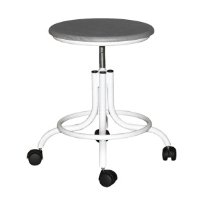 табурет мдф винтовой светло-серый т01-1 каркас белый фото