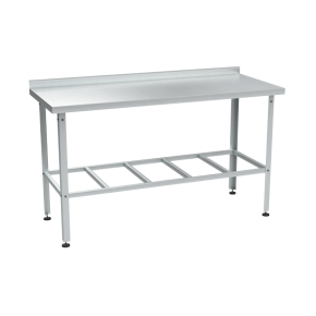 стол из нержавейки с бортом для кухни 870x1500x600 фото