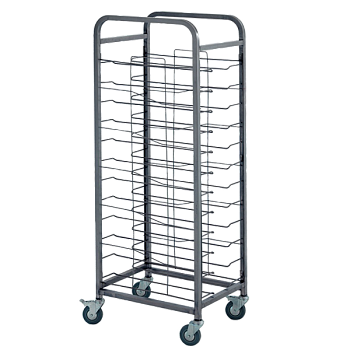 тележка-шпилька для столовых подносов из нержавейки колеса 75 мм фото
