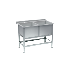 ванна моечная с бортом 2 раковины 870x1210x680 фото