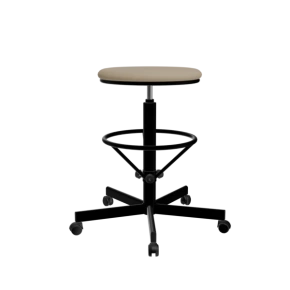 табурет с усиленной опорой для ног кремовый т03/к каркас черный фото