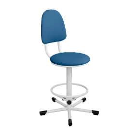 промышленный стул синий кр03 каркас белый фото