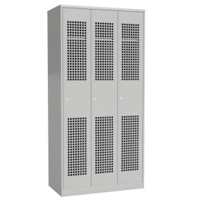 шкаф для сменной одежды металлический с перфорированными дверьми фото