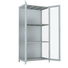 стеллаж 2500x1200x750 стенки сетчатые, двери сетчатые, 4 яруса фото
