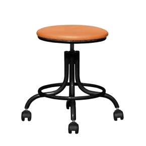 табурет на винтовой опоре оранжевый т01 черный каркас фото