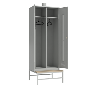 шкаф для одежды с принудительной вентиляцией на подставке со скамьей фото
