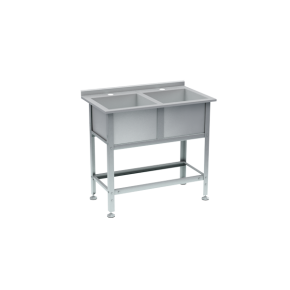 ванна моечная с бортом 2 раковины 870x1010x580 фото