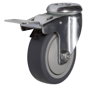 колесо аппаратное термопластичная резина под болт с тормозом фото