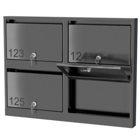 почтовый ящик из нержавеющей стали серии слим 2x2 фото