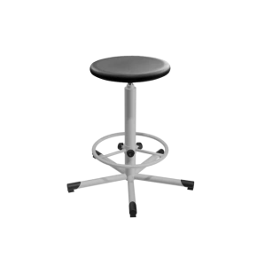 табурет промышленный полиуретан т09 круглое сиденье каркас белый фото