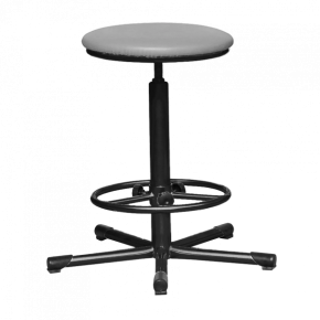 табурет на винтовой опоре светло-серый т02 каркас черный фото