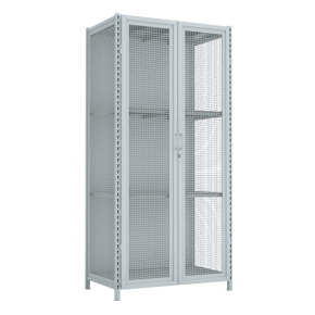 стеллаж 2500x1200x750 стенки сетчатые, двери сетчатые, 4 яруса фото