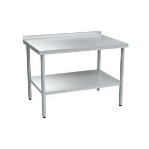 стол из нержавеющей стали пристенный с бортом 870x1200x800 фото