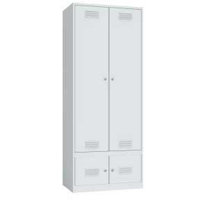 Шкаф гардеробный для одежды двухстворчатый с отделениями под обувь