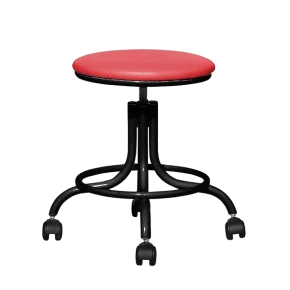 табурет на винтовой опоре красный т01 черный каркас фото