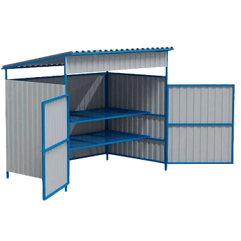 контейнерная площадка для ртутных ламп 2330x2600x1580 с дверьми фото