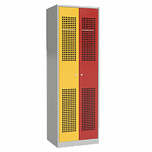 Шкаф для раздевания металлический с перфорированными дверьми