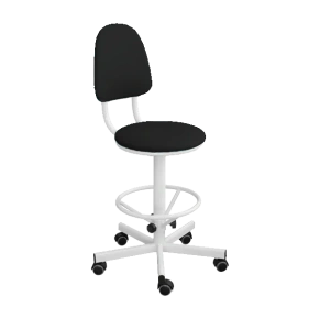 промышленный стул черный кр03/к каркас белый фото