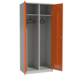цветной шкаф металлический двухсекционный раздевальный фото