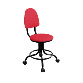 кресло на винтовой опоре красное кр01 каркас черный фото