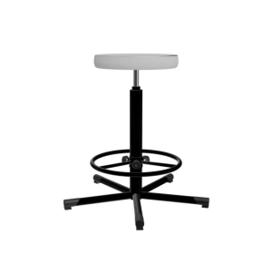 табурет на винтовой опоре белый т02-1 каркас черный фото