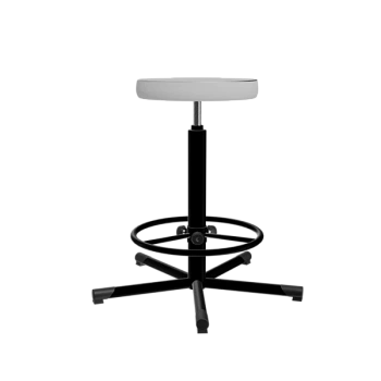 табурет на винтовой опоре белый т02-1 каркас черный фото