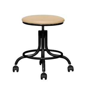 табурет на винтовой опоре кремовый т01 черный каркас фото