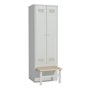 шкаф для одежды 2-х створчатый со складной скамьей (верх липа) фото