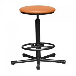 табурет на винтовой опоре оранжевый т02 каркас черный фото
