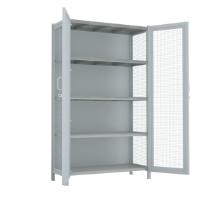 стеллаж 2000x1200x500 стенки сетчатые, двери сетчатые, 5 ярусов фото