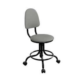 кресло на винтовой опоре светло-серое кр01 каркас черный фото