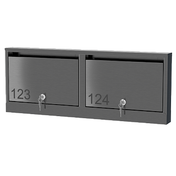 почтовый ящик из нержавеющей стали серии слим 1x2 фото