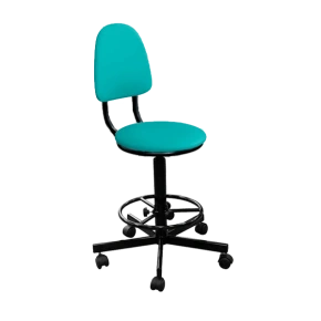 кресло на винтовой опоре зеленое кр02/к каркас черный фото