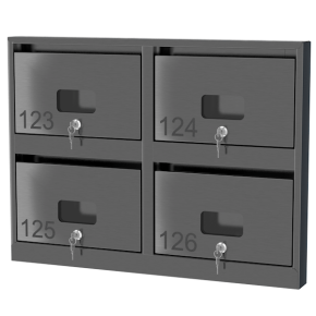 почтовый ящик из нержавеющей стали серии слим 2x2 с окошком фото