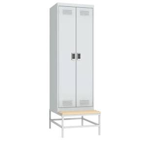 шкаф для одежды на подставке с деревянной скамьей с электронным замком фото