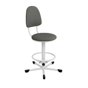 промышленный стул серый кр03 каркас белый фото