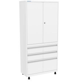 шкаф медицинский металлический двустворчатый шмм-2-р-4/2 фото