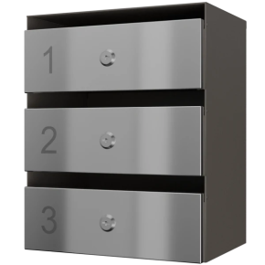 почтовый ящик 3-секционный серии ультра инокс смарт фото