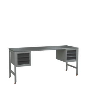 верстак 2000 с колёсами и 2 подвесными тумбами с 3 выдвижными ящиками фото