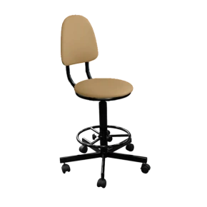 кресло на винтовой опоре бежевое кр02/к каркас черный фото