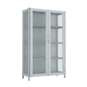 стеллаж 2000x1200x500 стенки сетчатые, двери сетчатые, 5 ярусов фото