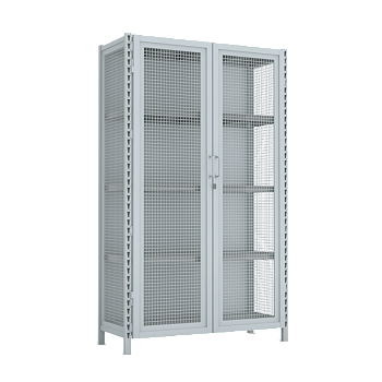 стеллаж 2000x1200x500 стенки сетчатые, двери сетчатые, 5 ярусов фото