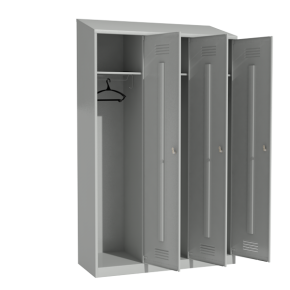 шкаф металлический в раздевалку с наклонной крышей фото
